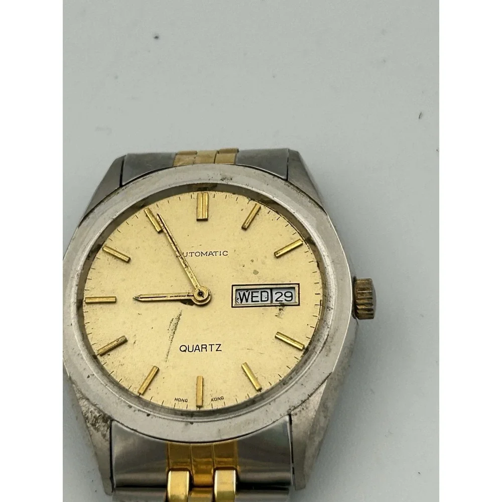 Vtg quartz men's watch No Face Cover Condition Unknown. Steel‎ Band
